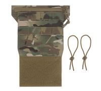 LDZDGD Tactical Chest Rig Admin Panel, Modular Front Storage Panel with Laser-Cut Slots, Zipper Pocket and Hook-and-Loop Backing for Outdoor Gear(Camo)