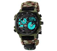 LDZDGD Tactical Digital Sport Watch for Men, 4 Time Zones, Chronograph, Alarm, EL Backlight, 50M Waterproof Outdoor Wristwatch(Camo)