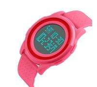 LDZDGD Unisex Digital Watch Waterproof 50M, Shock Resistant Outdoor Sports Wristwatch with Stopwatch, Backlight, Alarm, Dual Time Zones, Ideal for School, Travel, Fitness and Daily Wear(Pink)