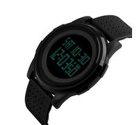LDZDGD Unisex Digital Watch Waterproof 50M, Shock Resistant Outdoor Sports Wristwatch with Stopwatch, Backlight, Alarm, Dual Time Zones, Ideal for School, Travel, Fitness and Daily Wear(Black)