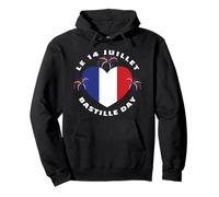 Le 14 Juillet Bastille Day French Flag Heart July 14 Pullover Hoodie
