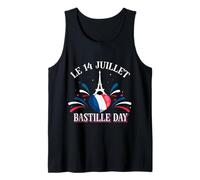 Le 14 Juillet Bastille Day French Flag Heart July 14 Tank Top