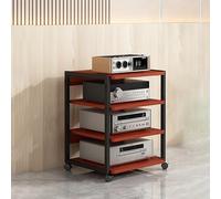 le AV Tower Ma Stand with Wheels Walnut o-Video Rack for Home Theater HiFi Ste Support 50x40x69.6cm Ideal for Living Room and Game Room.