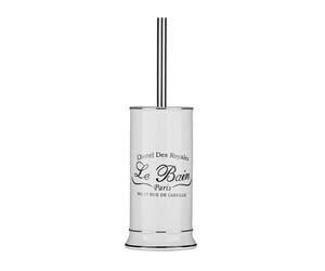 Le Bain White Ceramic Free Standing Toilet Brush and Holder Bathroom Cleaning