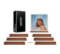 LE-BAND Record Shelves Set of 8 - Vinyl Shelf - Records Display - Record Frame Ledge - Lp Albums Storage Wall Mount - Album Holder Organizer and Stand Vintage Decor - Pine Wood (Brown)