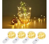LE Battery Fairy Lights, 1m 20 LED Small Christmas Fairy Lights, Pack of 4