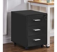 le Black Wooden Office Cabinet with Lock 3-Der File Sto Unit on Wheels Under Desk Document nizer for Smals Home Office tial