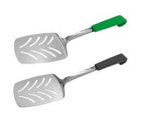 Le Buffet Black & Green,Set of 2 Slotted Slice, Premium Kithen Utensils, Slotted Turner, Spatula, Pastry Slice, Stainless Steel Cooking Utensils, Serving, Cooking, Deli, Sandwich Shop