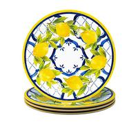Le Cadeaux 237PAL Palermo Melamine Dinner Plate, Set of 4, Lemon