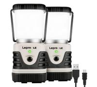 LE Camping Light Rechargeable, 1000 Lumen, Warm & Cool Light, 2-Pack | 4400mAh Power Bank, Type-C USB, Super Bright Dimmable Camping Lantern, Rechargeable Lantern for Power Cuts, Emergency, Tents