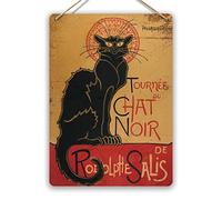 Le Chat Noir - Black Cat - Small Sticky Pads | Printed Metal Wall Sign Plaque