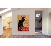 Le Chat Noir - French Vintage - Canvas Wall Art Framed Print - Various Sizes (A2 24x16 inches)