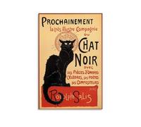 Le Chat Noir The Black Cat Vintage Advertisement Art Deco Vintage French Wall Art Nouveau 1920 French Advertising Posters Canvas Aesthetic Wall Art Modern Home Decor for Bedroom Living Room 08x12inch(