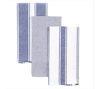 Le Chateau 3 Pack Tea Towels Woven Stripe Blue