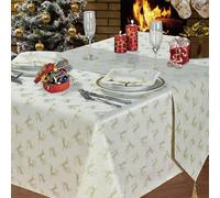 Le Chateau Cream Reindeer 178Cm X 228Cm Tablecloth