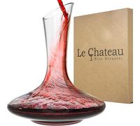 Le Chateau Large Elegant Wine Decanter with Aerator - Hand Blown Lead-Free Crystal Glass Carafe, 750ml Red Wine Decanter, Unique Wine Aerator Present & Accessory for Wine Lovers