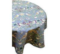 William Morris Strawberry Thief Tablecloth 132cm Blue, Blue