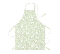 Le Chateau Textiles William Morris Inspired Forest Life Sage Green Cotton Kitchen Apron
