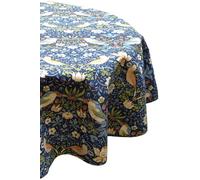 Le Chateau Textiles William Morris Navy Strawberry Thief Acrylic Circle Tablecloth Le Chateau Textiles Navy