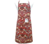 Le Chateau Textiles William Morris Red Strawberry Thief Fabric Apron Le Chateau Textiles Red