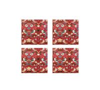 Le Chateau Textiles William Morris Set of 4 Strawberry Red Minor Napkins Le Chateau Textiles Multicolor