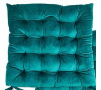 Emma Barclay Velvet Holland Luxury Seat Pad in Emerald Green - 16x16 (40x40cm)