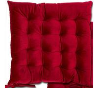 Emma Barclay Velvet Holland Luxury Seat Pad in Red - 16x16 (40x40cm)