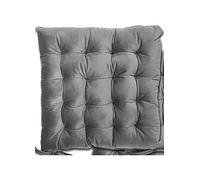 Emma Barclay Velvet Holland Luxury Seat Pad in Silver - 16x16 (40x40cm)