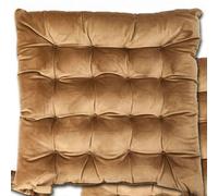 Emma Barclay Velvet Holland Luxury Seat Pad in Taupe - 16x16 (40x40cm)