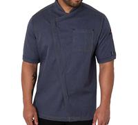 Le Chef Men's Asymmetric Chef Jacket in Indigo | Size: Small Le Chef Indigo S