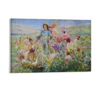 Le Chevalier Aux Fleurs -Georges Rochegrosse The Flower Knight Poster Canvas Wall Art Prints Poster Photo Picture Painting Posters Room Decor 08x12inch(20x30cm)