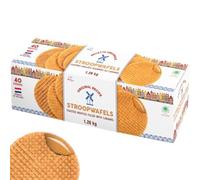 Le Chic Patissier Stroopwafels 40 Pack Waffles Filled With Caramel Syrup Bulk Buy Biscuits for Tea Coffee Snack, Hotel, Office,Visitor Treats, Catering & Hospitality Food Service