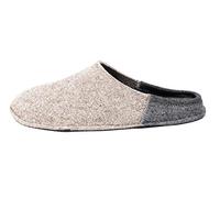 Le Clare Nuvola Bicolore - Boiled Wool Slippers with Removable Insoles for Women - Beige and Grey - Size 8