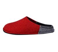 Le Clare Nuvola Bicolore - Boiled Wool Slippers with Removable Insoles for Women - Red and Grey - Size 9