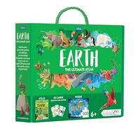 Le coffret du méga atlas de la Terre - N.E. 2023: Avec un atlas, 40 cartes questions/réponses et un puzzle