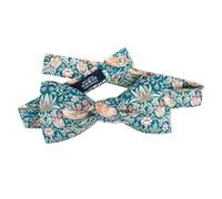 Le Colonel - Liberty Strawberry Thief emerald green bow tie - Made in France