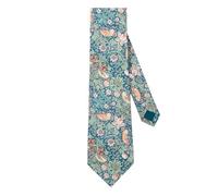 Le Colonel - Liberty Strawberry Thief emerald green tie - Made in France, dark green, One size