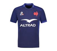 Le Coq Sportif - FFR XV Replica Jersey 23/24 SS - Men's Sportswear Rugby Training - Turtleneck Short Sleeves Slim Fit 100% Polyester - Large - Pacific Blue