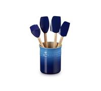 LE CREUSET 1L Classic Crock with 4 Jewel Spatulas Azure Blue -Gb 4C Box