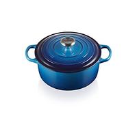 Le Creuset 21177242202430 Signature Enamelled Cast Iron Casserole Dish with Lid, Diameter 24 cm, Round, 4.2 L, 4.3 kg, Azure