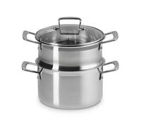Le Creuset 3-ply 20cm Casserole with Steamer and Lid