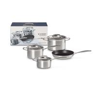 Le Creuset 3-Ply Stainless Steel Cookware Set, Silver, 4 Pieces, 96209100001000