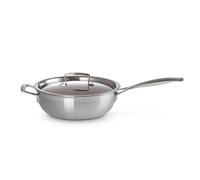 Le Creuset 3-ply Stainless Steel Non-Stick Chef's Pan with Lid and Helper Handle 24cm