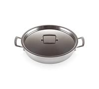 Le Creuset 3ply Stainless Steel Non-Stick Shallow Casserole with Lid 30cm