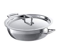 Le Creuset 3-Ply Stainless Steel Shallow Casserole with Lid, 26 x 7.5 cm, 96202826001000, Silver