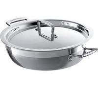 Le Creuset 3-Ply Stainless Steel Shallow Casserole with Lid, 28 x 7.5 cm, Silver