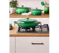 Le Creuset 30 Cm Shallow Cast Iron Casserole Dish Bamboo