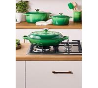 Le Creuset 30 Cm Shallow Cast Iron Casserole Dish - Green Green