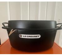 Le Creuset 35cm Oval Doufeu Cast Iron - Matt Black (NEW)
