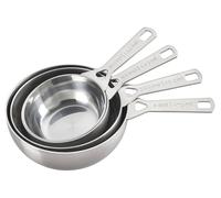Le Creuset Batch-Baking Measuring Cups, Stainless Steel, Set of 4 (2/3 & 3/4 & 1.5 & 2 cups)
